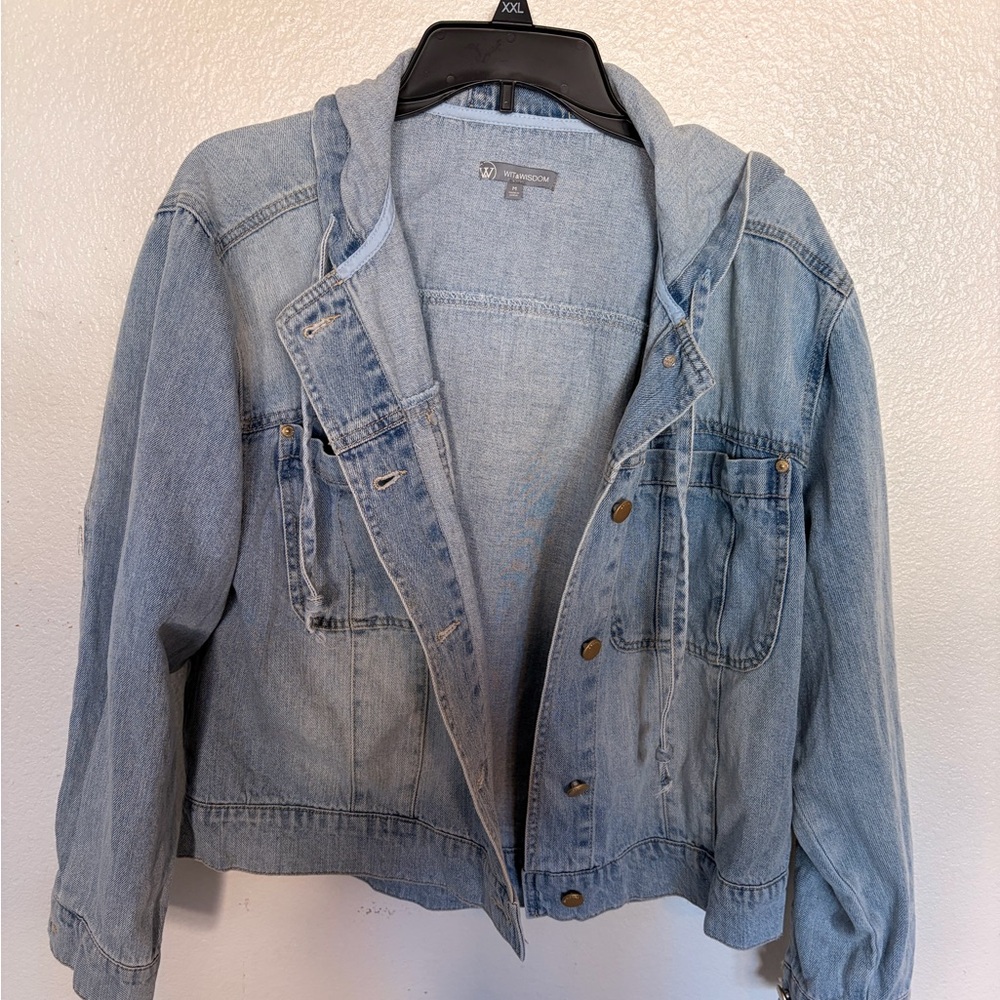 Wit & Wisdom Light Blue Denim Jacket with Hood